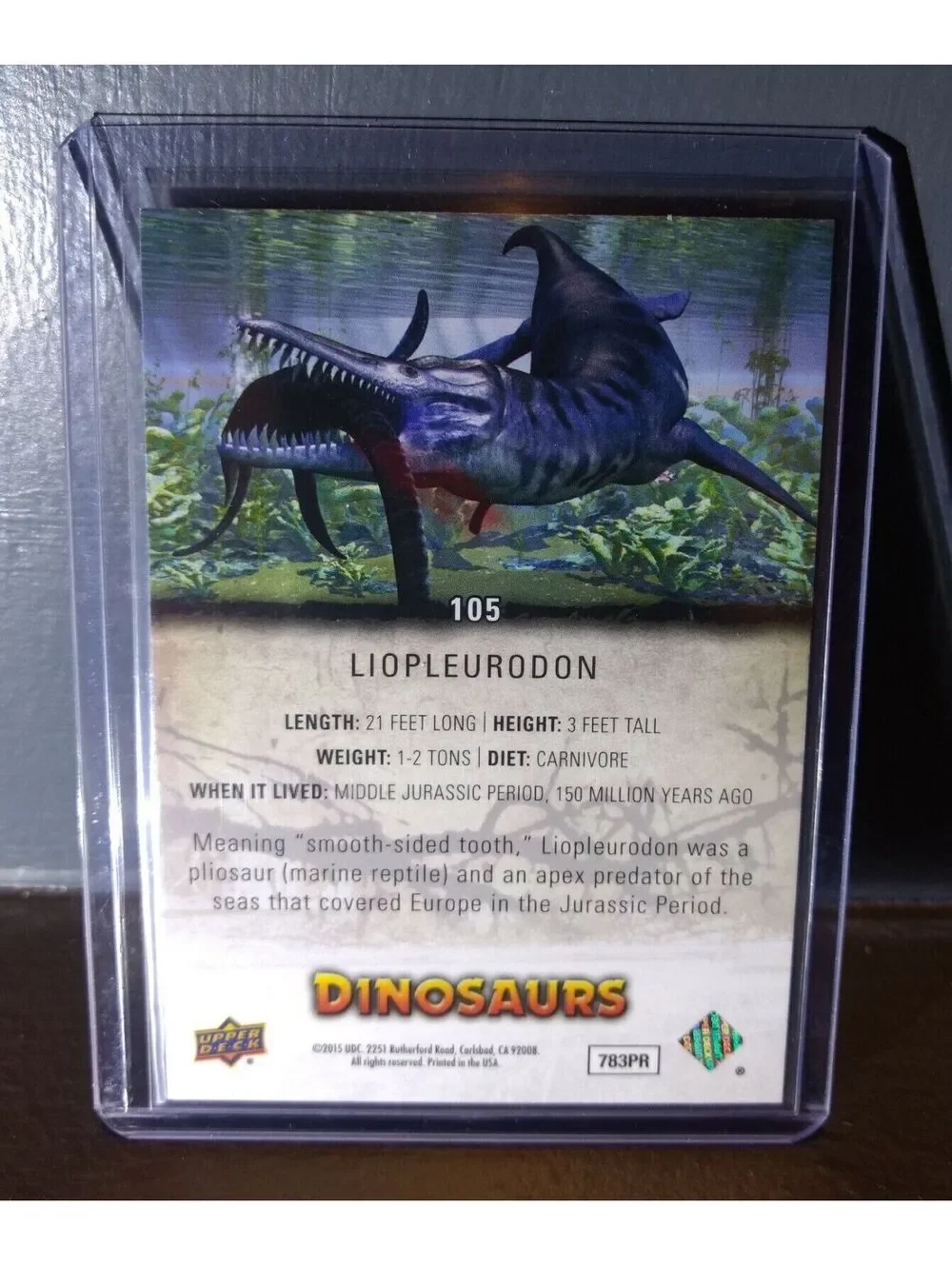 2015 Upper Deck Dinosaurs Liopleurodon #105 Trading Card
